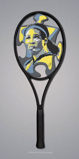 Serena Williams tennis art acrylic painting portrait