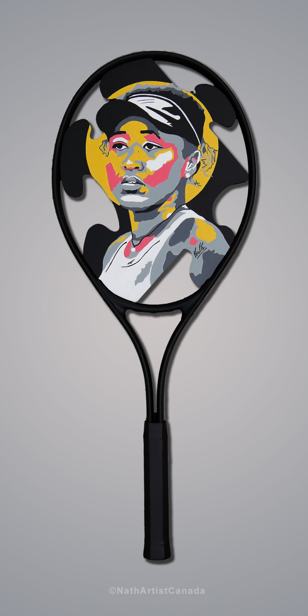 Naomi Osaka, Tennis Portraiture, Japan WTA Champion, Tennis Image, Tennis Original painting for sale 