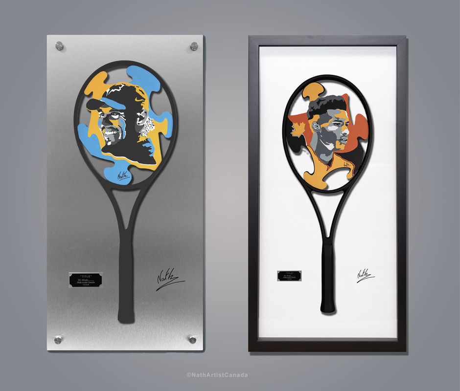 Framed tennis portraits for sale, Tennis collectibles, Framed Tennis Original Painting, Tennis Champion Art, Tennis Art Gallery